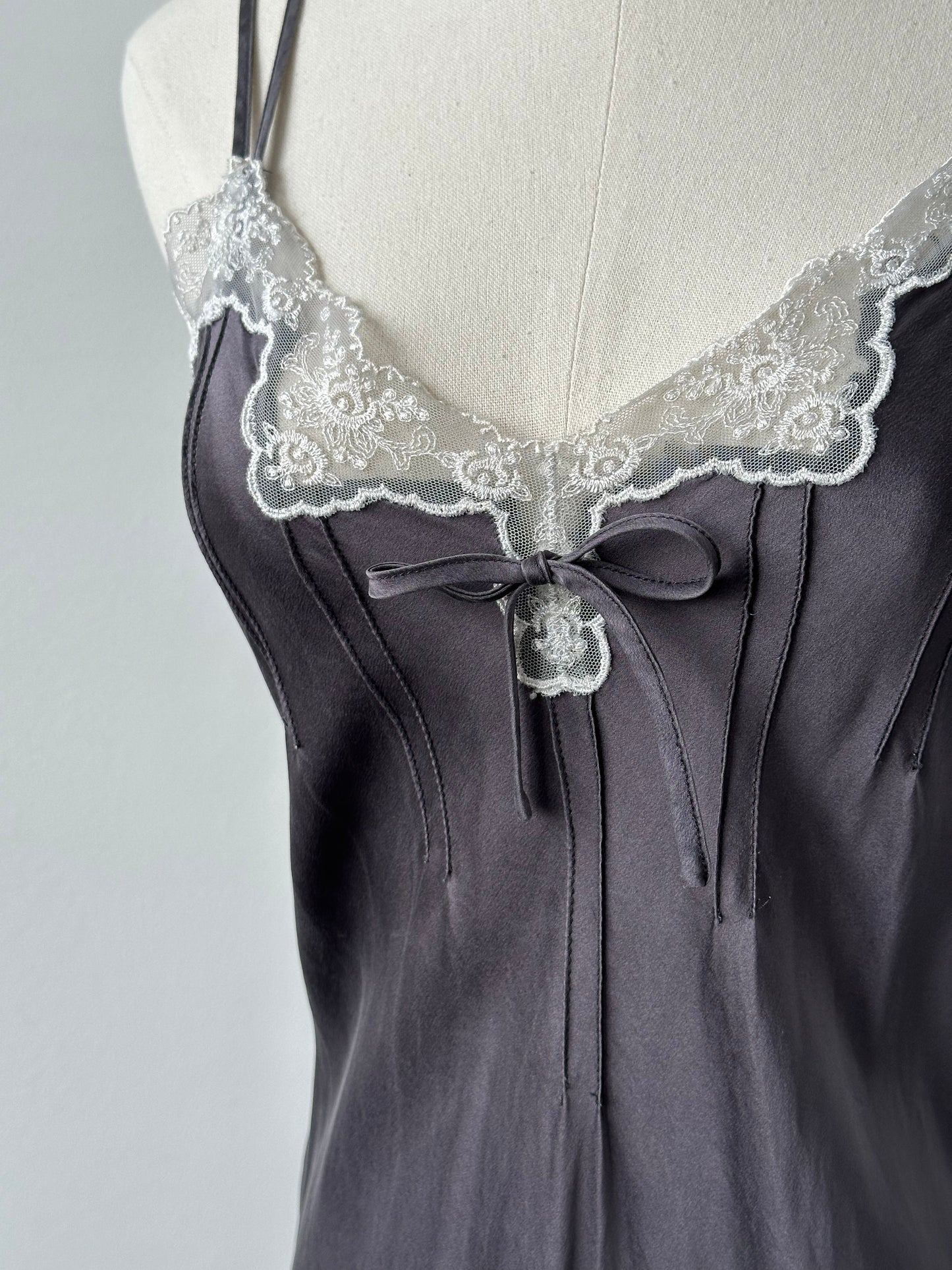 Vintage 2000s Pure Silk Lace Mini Dress - XS