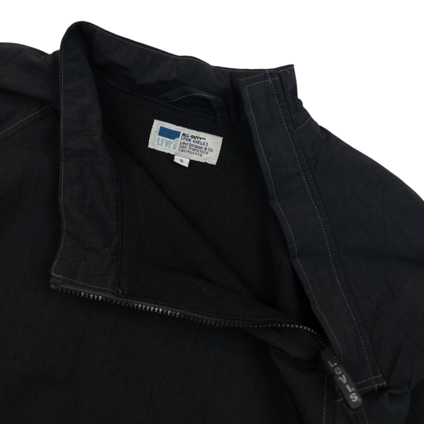 Vintage 1999 Levi's All Duty Nylon Smock Q Zip Jacket Size S | Small, Black