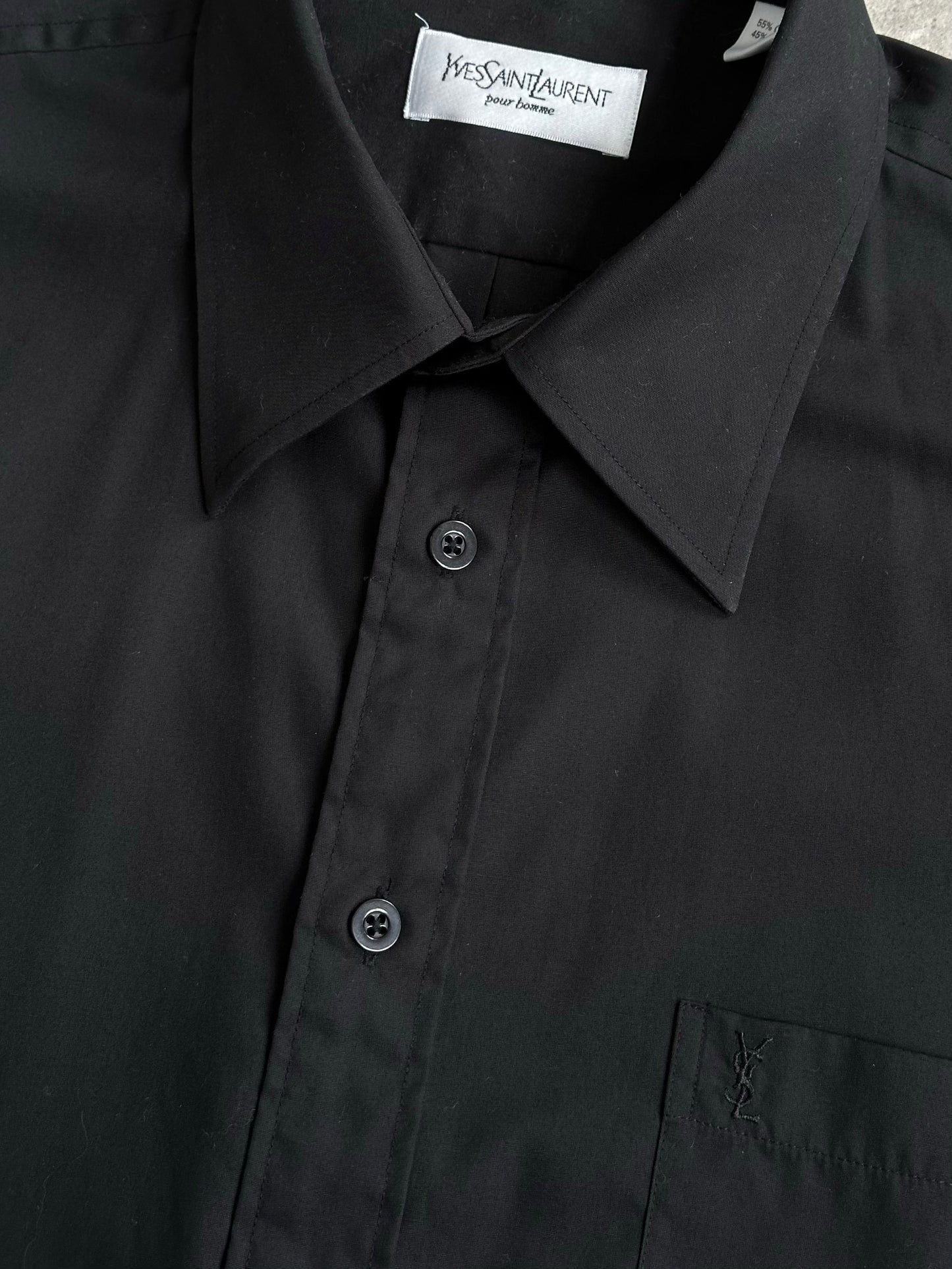 Yves Saint Laurent 1990s Cotton Logo Shirt - M/L