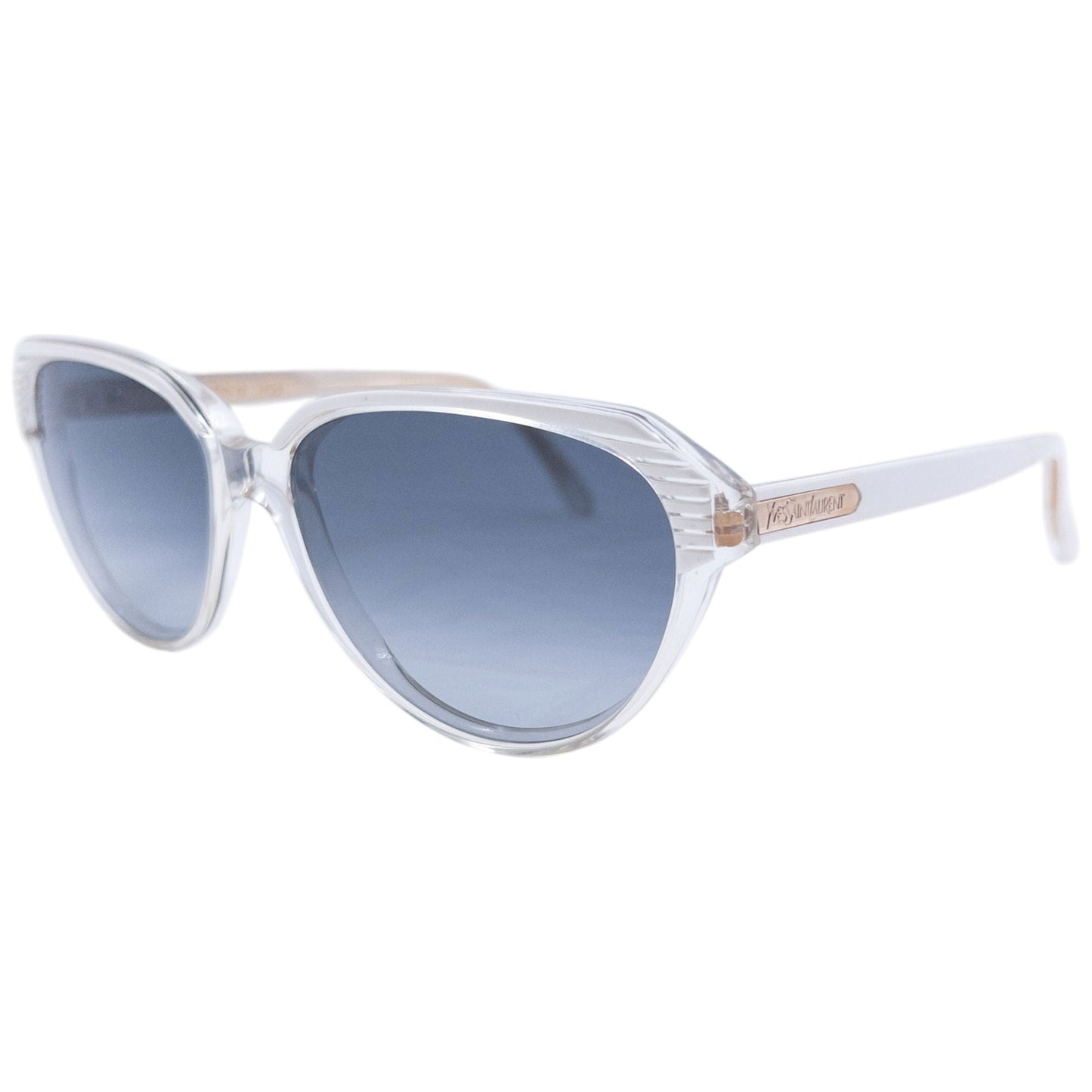 Vintage 90s YSL Yves Saint Laurent Embossed Sunglasses | O/S, Blue