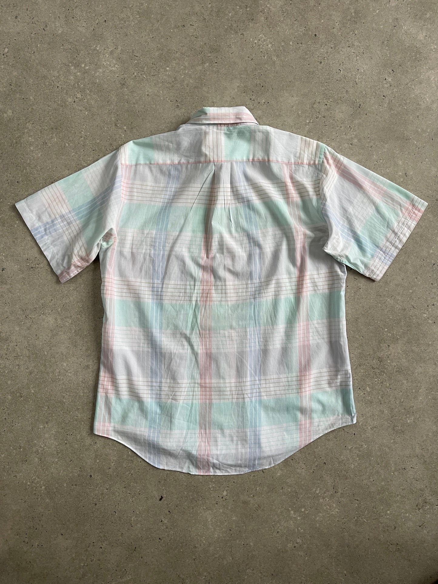 Christian Dior 1990s cotton short sleeve shirt in size M, featuring classic design and lightweight fabric.