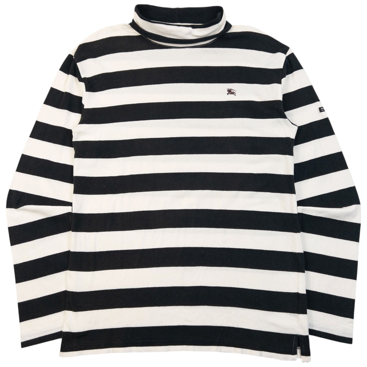 Vintage 2000s Burberry Black Label Striped Turtleneck Long Sleeve T Shirt Size S | Small, Multicoloured