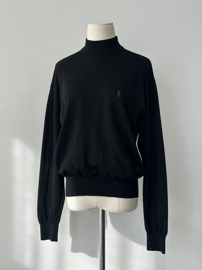 Yves Saint Laurent 1990s Pure Wool High Neck Knit Jumper - M