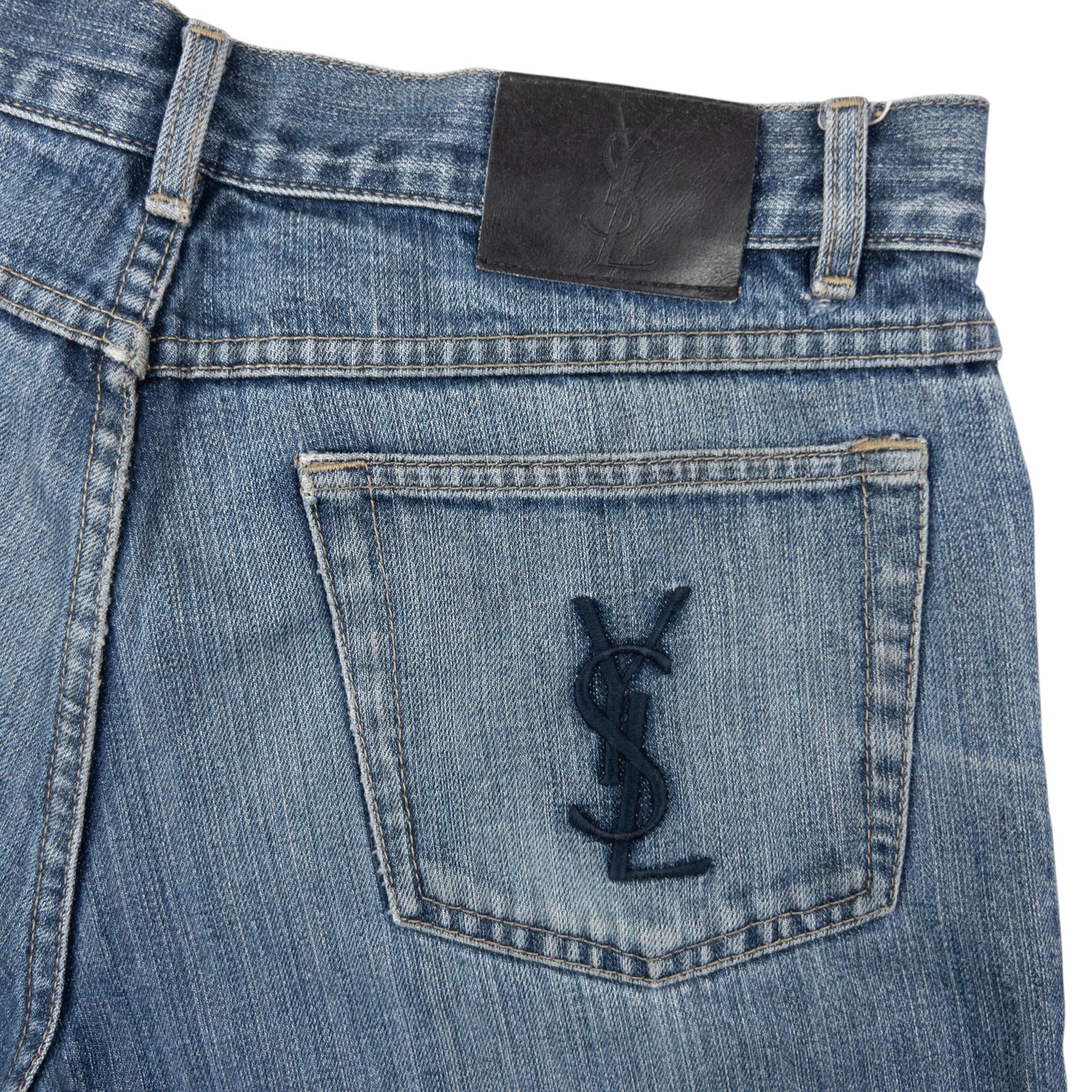 Vintage YSL Yves Saint Laurent Embroidered Denim Jeans Size W34 | W34, Blue