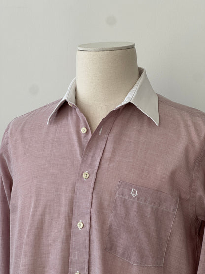 Christian Dior Chemises 1990s Contrast Collar Cotton Shirt - S