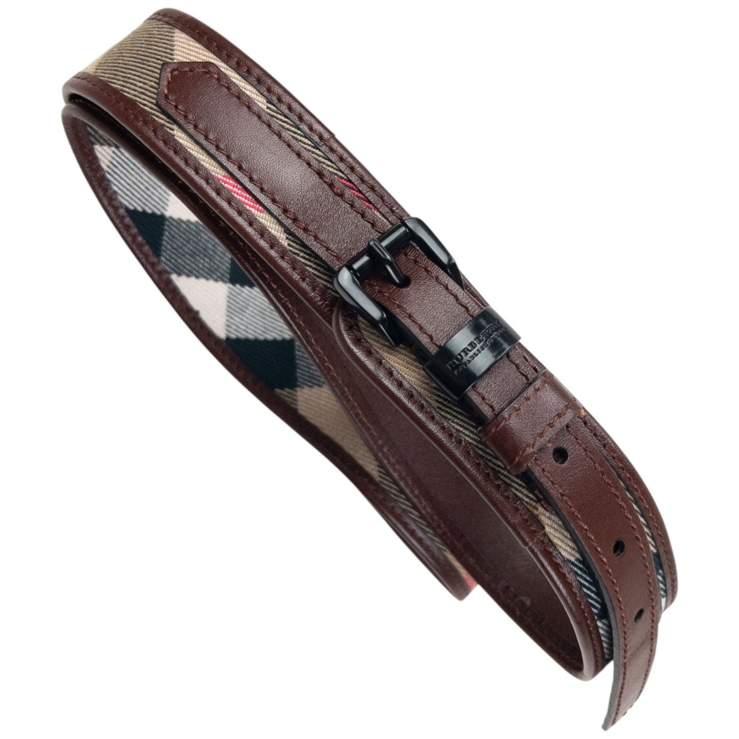 Vintage 2000s Burberry Nova Check Leather Belt Size W34 | O/S, Brown