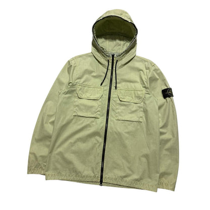 Stone Island Zip Up Canvas Jacket | Large, Light Green
