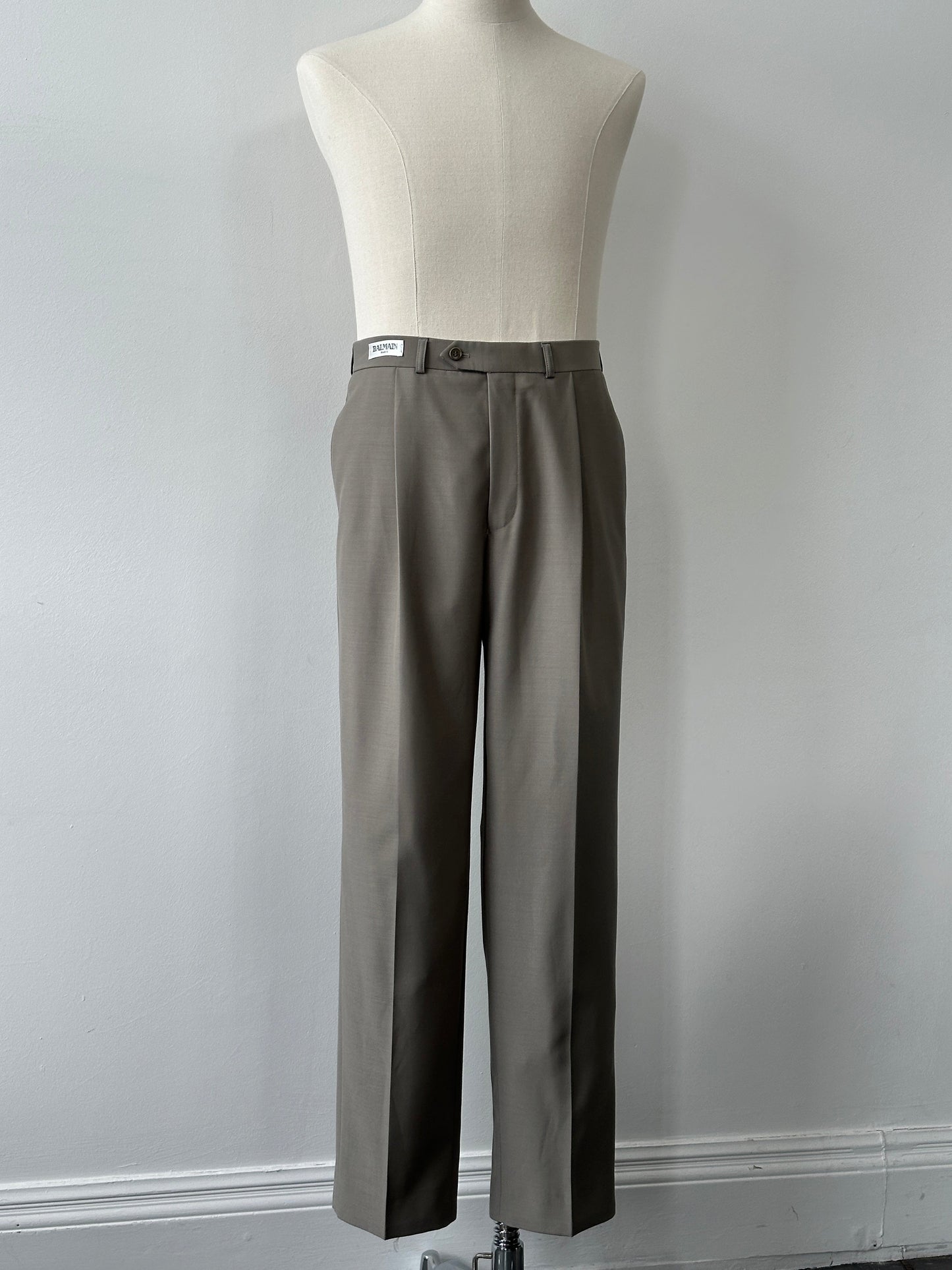 Balmain 2000s Wool Straight Leg Trousers - W32