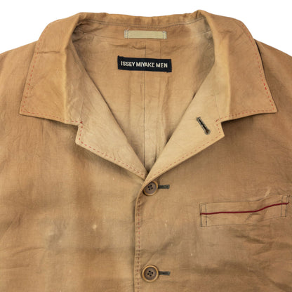 Vintage 2000s Issey Miyake Lightweight Button Up Jacket Size L | Large, Brown