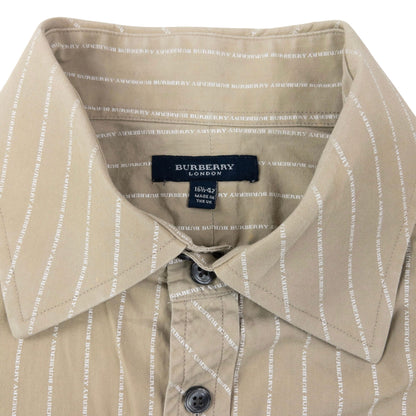 Vintage 2000s Burberry Monogram Long Sleeve Button Up Shirt Size L | Large, Beige