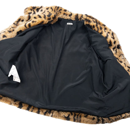 Vintage Miu Miu Faux Fur Leopard Print Jacket Womens Size S | Small, Brown