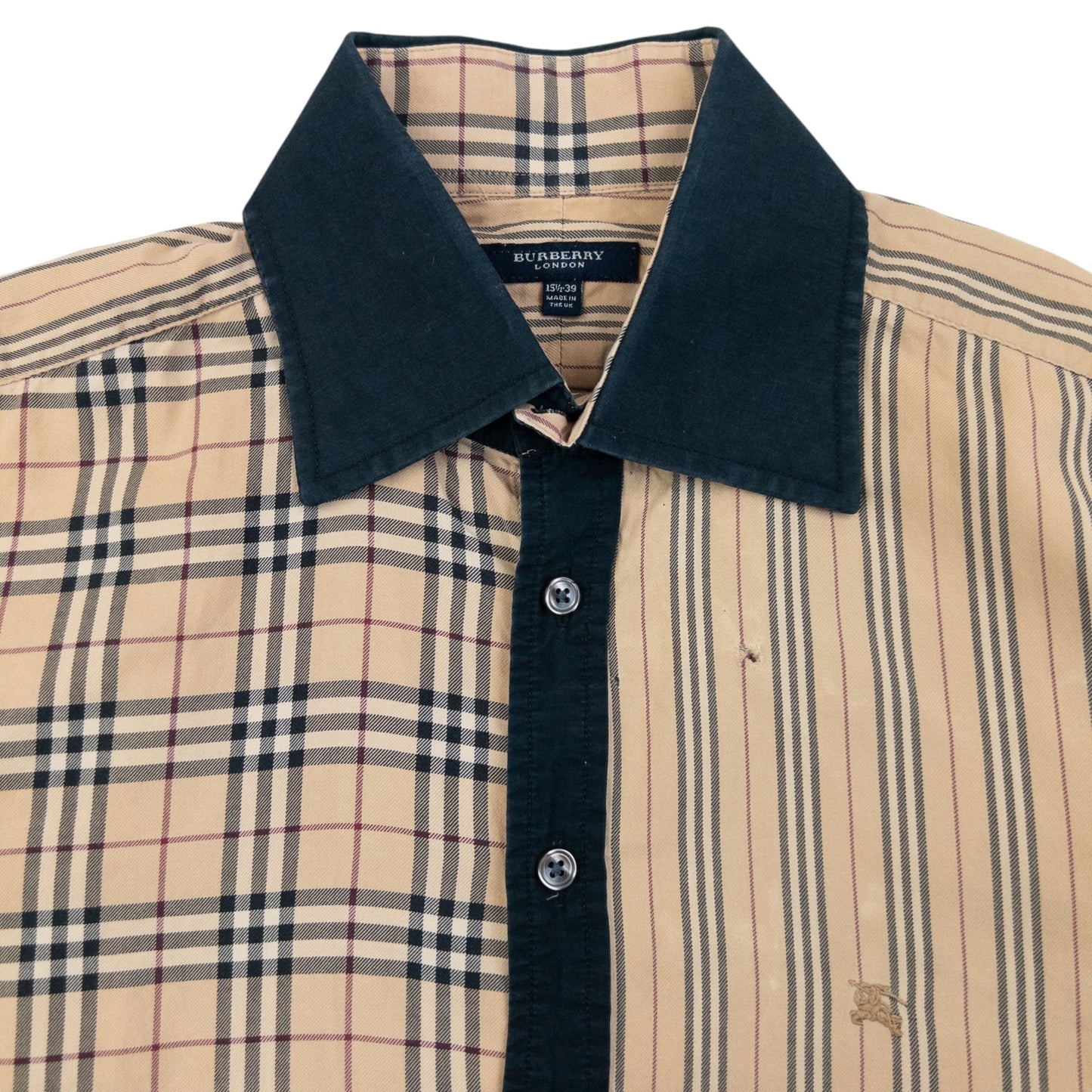 Vintage 2000s Burberry Nova Check Stripe Long Sleeve Button Up Shirt Size M | Medium, Multicoloured