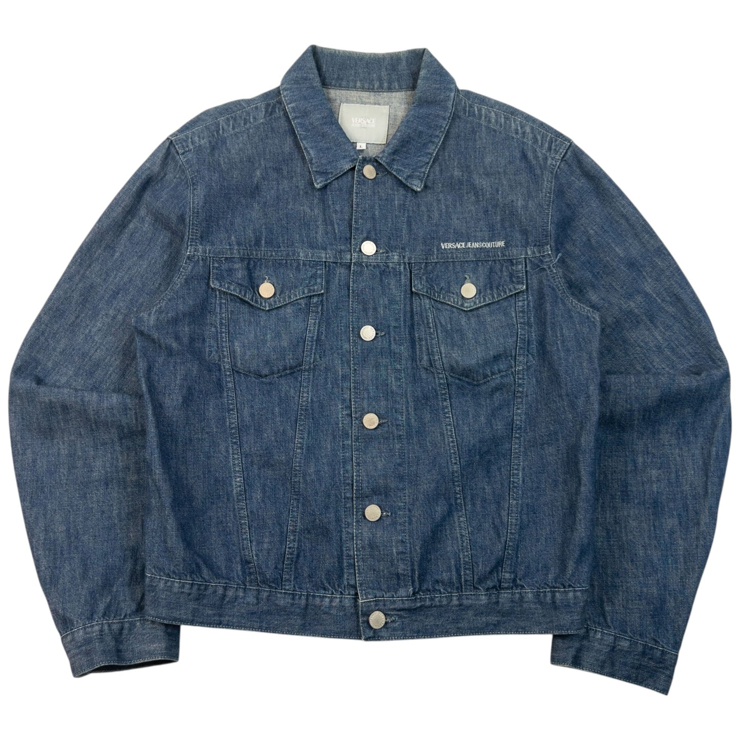 Vintage 2000s Versace Jeans Couture Button Up Denim Jacket Size S | Small, Blue