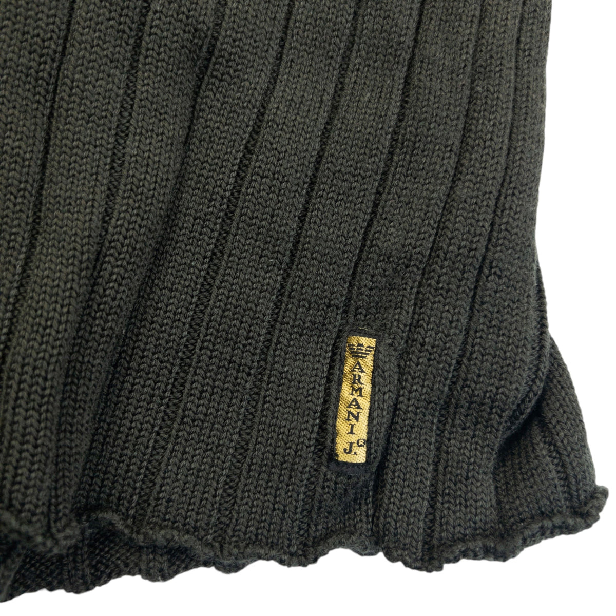 Vintage 2000s Armani Jeans Ribbed Wool Knit Q Zip Jumper Womens Size XL | XL, Green