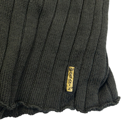 Vintage 2000s Armani Jeans Ribbed Wool Knit Q Zip Jumper Womens Size XL | XL, Green