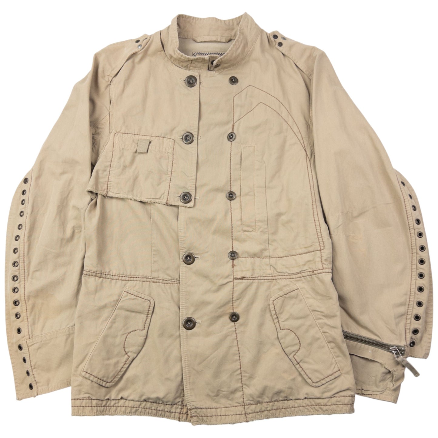 Vintage 2000s Marithe + Francois Girbaud Button Up Eyelet Jacket Womens Size L