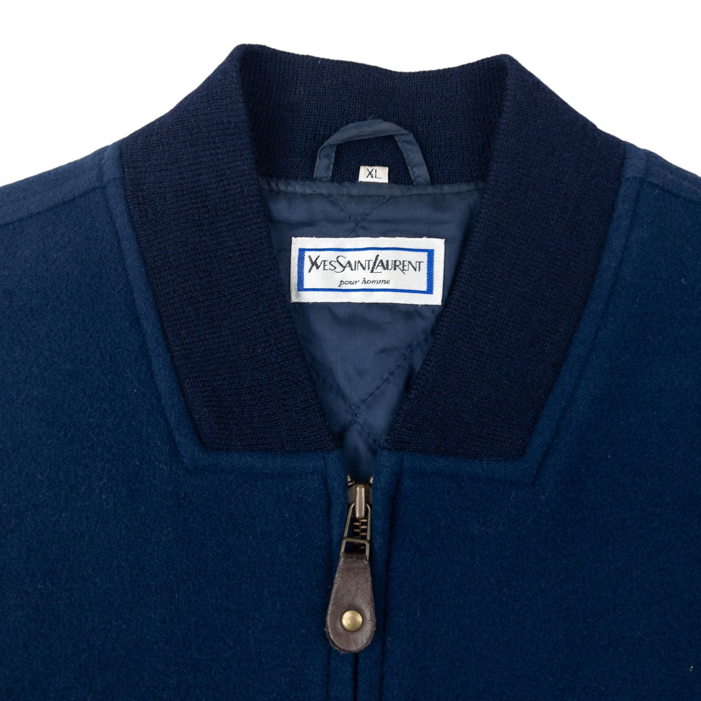 Vintage 80s YSL Yves Saint Laurent Cashmere Bomber Jacket Size XL | XL, Navy