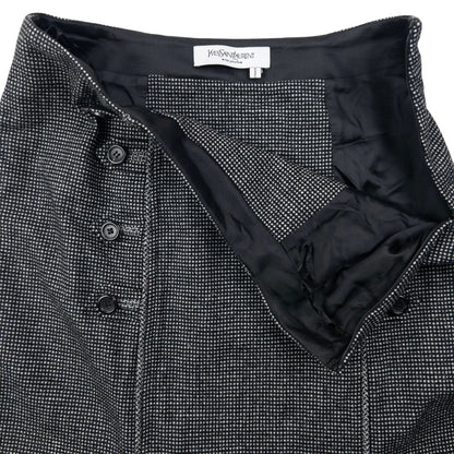 Vintage 2000s YSL Yves Saint Laurent By Tom Ford Button Skirt Womens Size W30 | W30, Black