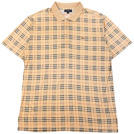 Vintage 2000s Burberry Nova Check Polo Shirt Size M | Medium, Beige