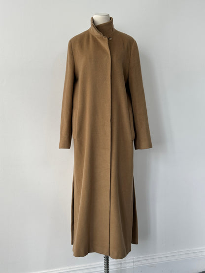 Iblues Italian Vintage 1990s Wool High Neck Floor Length Coat - L