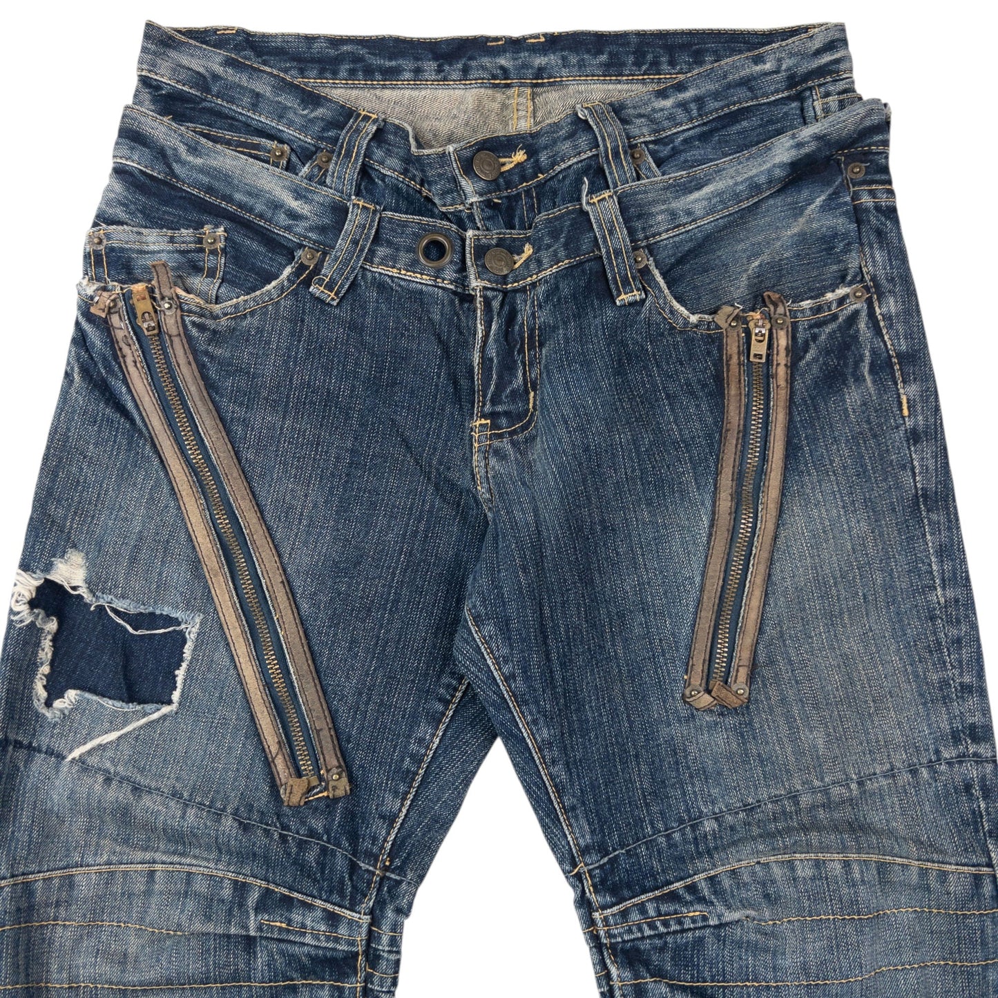 Vintage 2000s PPFM Layered Denim Jeans Size W32 | W32, Multicoloured