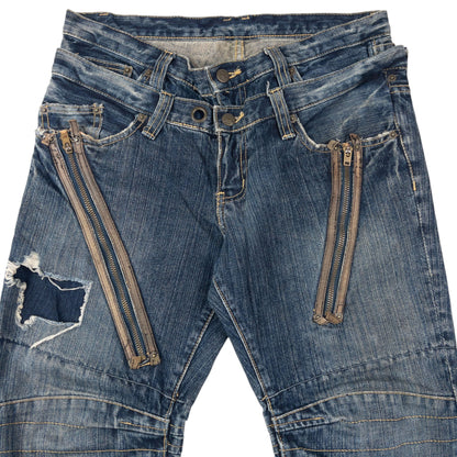 Vintage 2000s PPFM Layered Denim Jeans Size W32 | W32, Multicoloured