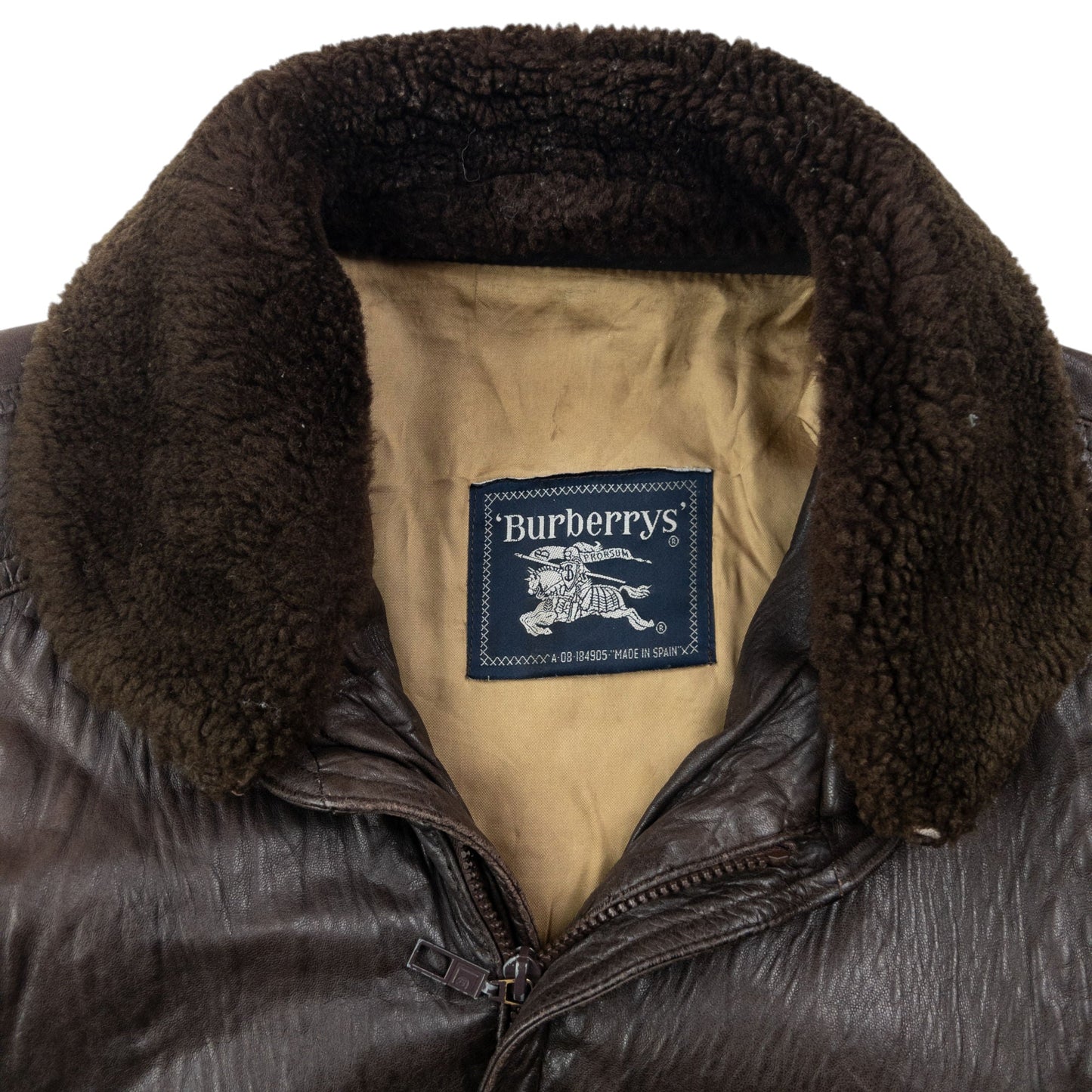 Vintage 80s Burberry Zip Up Leather Jacket Size XL | XL, Brown