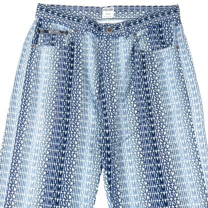 Vintage 2000s Moschino Jeans Monogram Fade Denim Jeans Size W30 | W30, Blue
