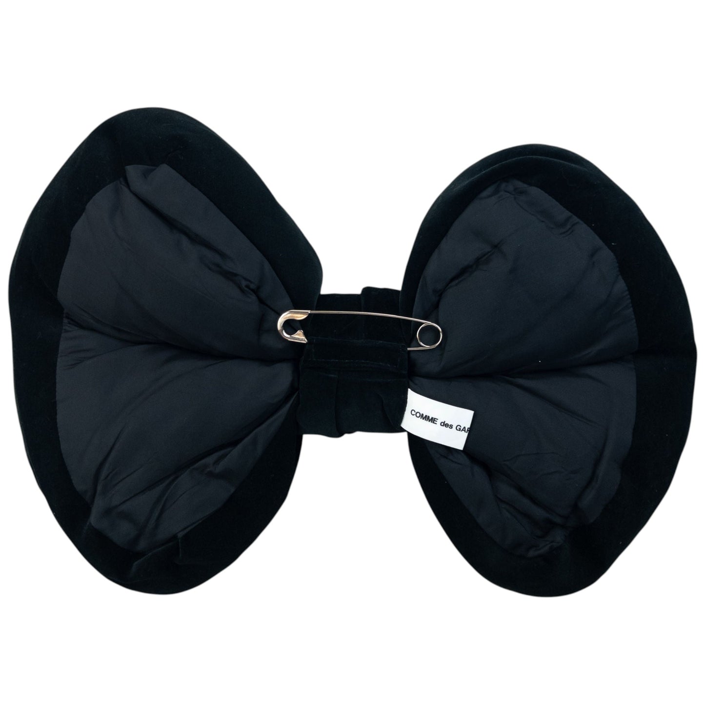 Vintage Comme Des Garçons Velour Oversized Bow Pin | O/S, Black