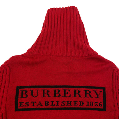 Vintage 2000s Burberry Zip Up Ribbed Knit Wool Jumper Womens Size S | Small, Black