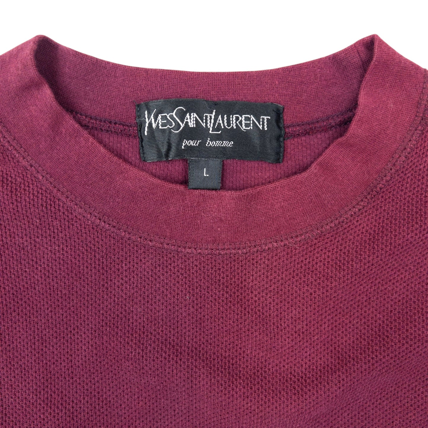 Vintage 90s YSL Yves Saint Laurent Jumper Size L | Large, Burgundy