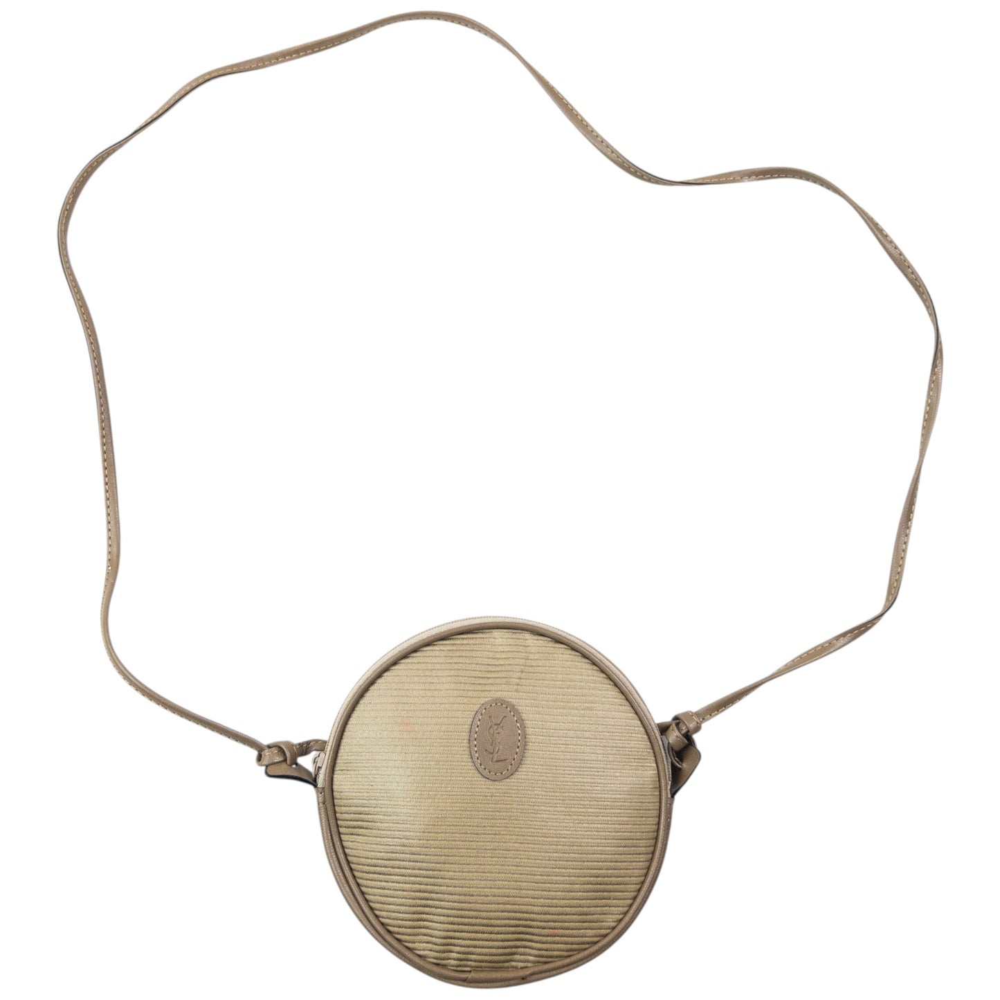 Vintage 80s YSL Yves Saint Laurent Circle Crossbody Bag | O/S, Beige
