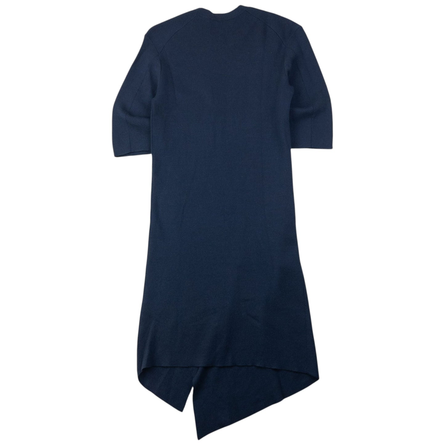 Balenciaga Paris Asymmetric Wool Dress Womens Size S | Small, Navy
