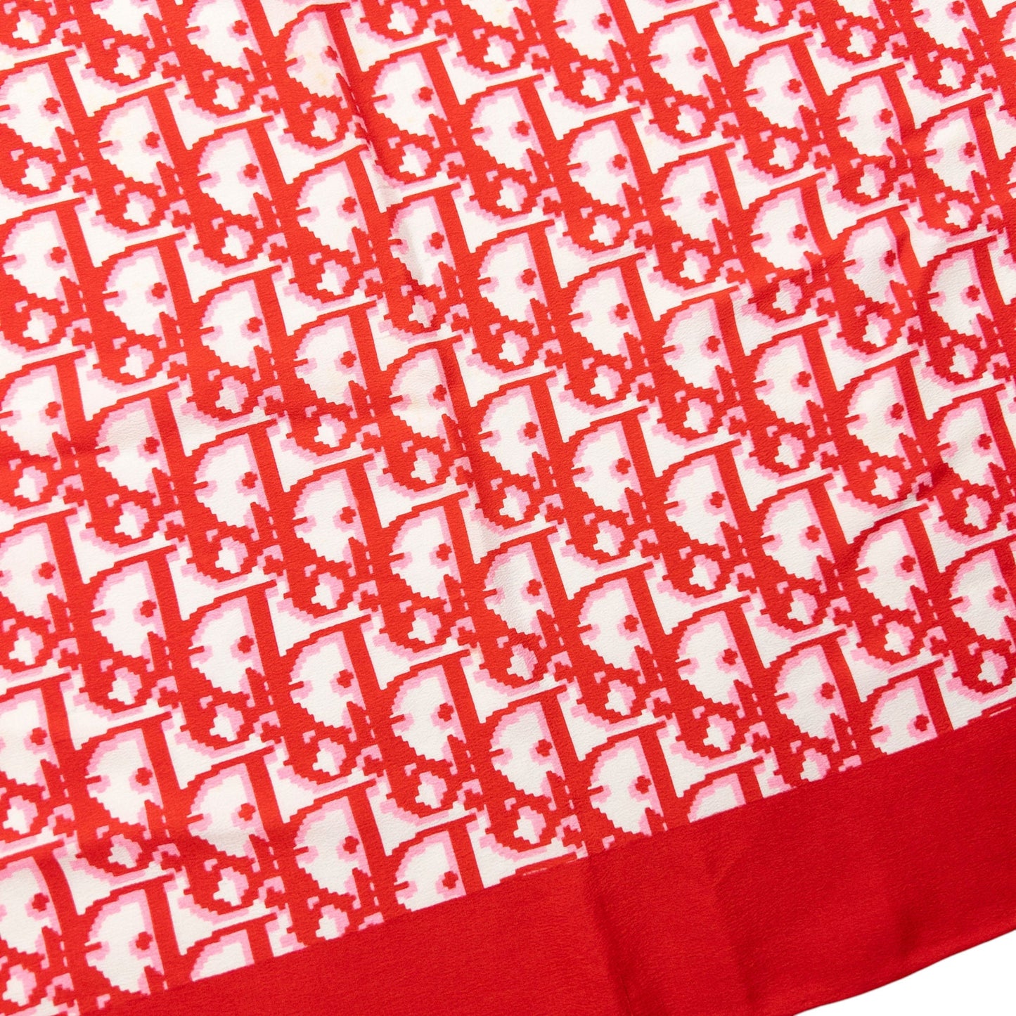 Vintage 90s Dior Monogram Pixel Silk Scarf | O/S, Red