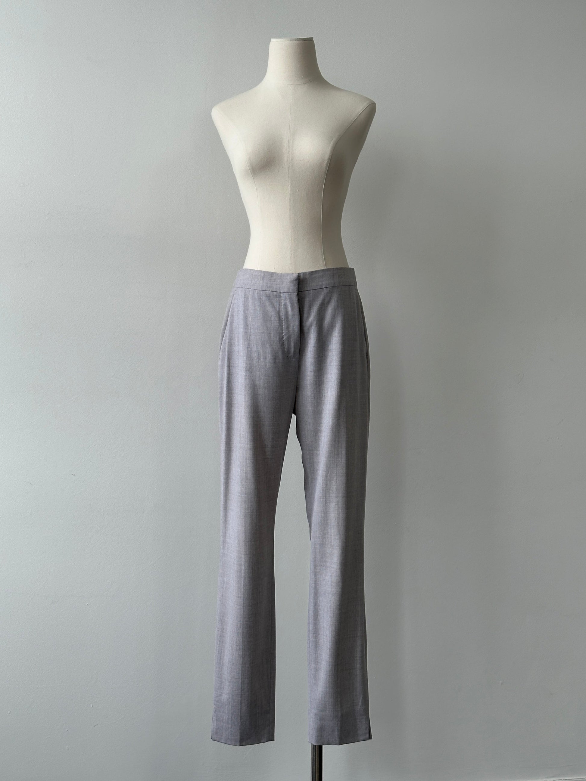 Max Mara 1990s Pure Wool Straight Leg Tailored Trousers - W28