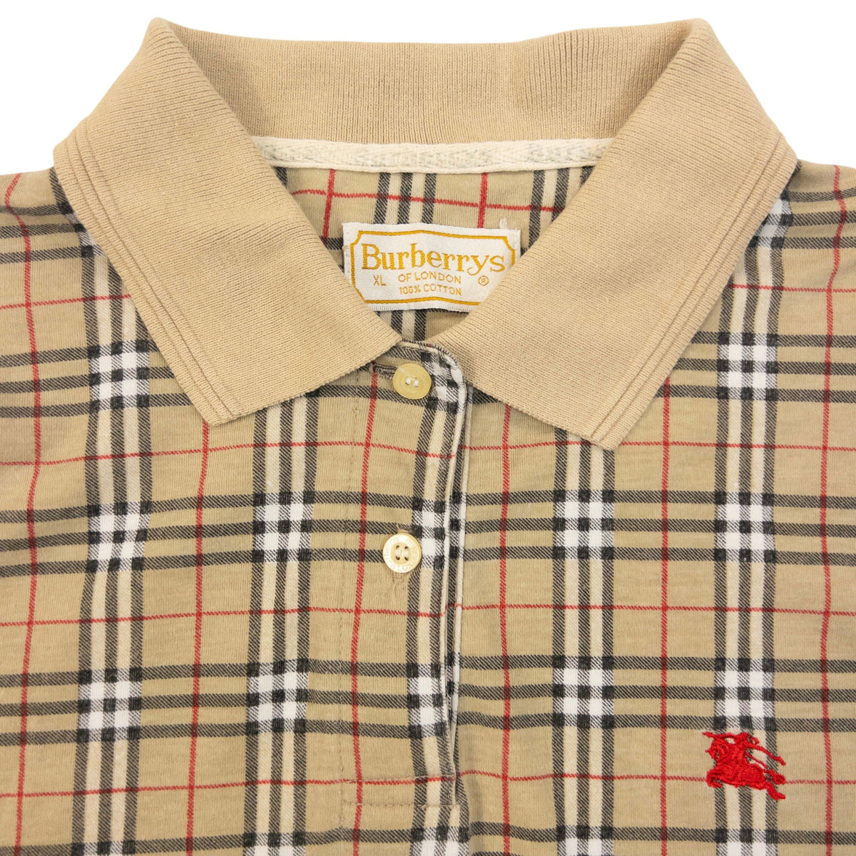 Vintage 90s Burberry Nova Check Polo Shirt Womens Size M | Medium, Multicoloured