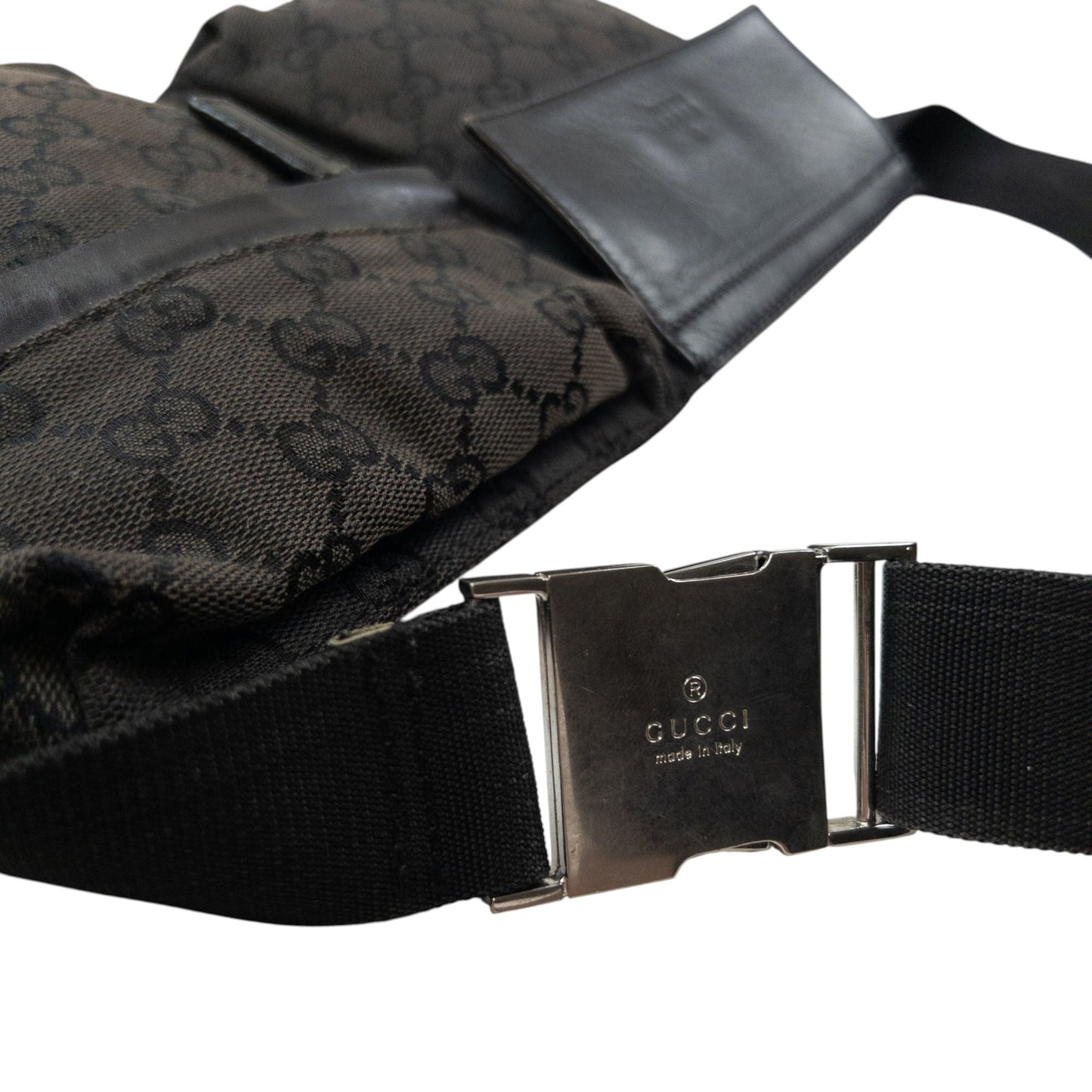 Vintage 2000s Gucci Monogram Crossbody Bag | O/S, Black