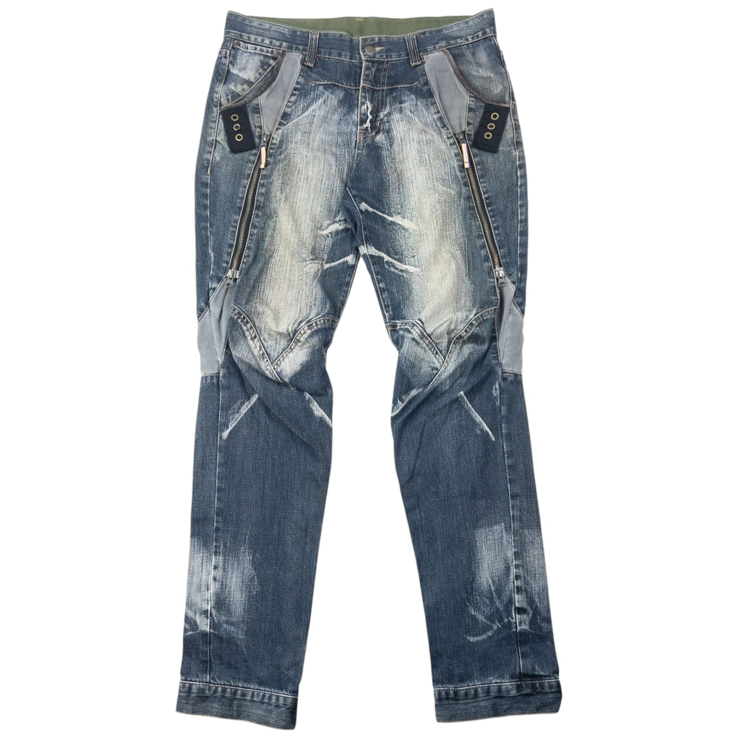 Vintage 2000s PPFM Multi Zip Denim Jeans Size W34 | W34, Grey