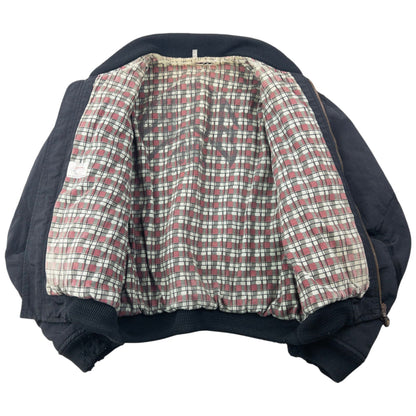 Vintage 90s Armani Jeans Ballistic Nylon Padded Bomber Jacket Size XL | XL, Black