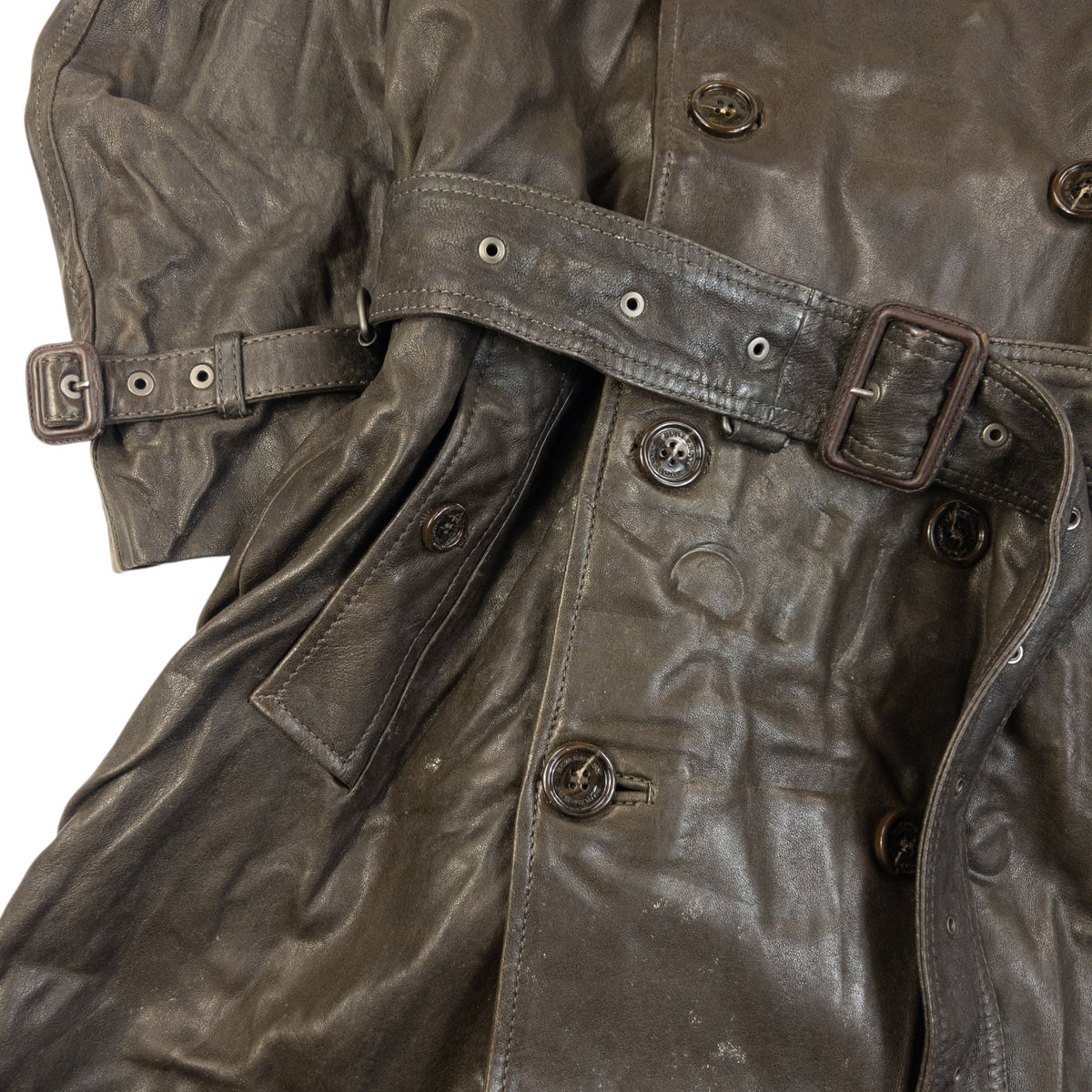 Vintage Burberry Nova Check Lined Belt Waist Leather Trench Jacket Size M | Medium, Brown