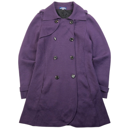 Vintage 2000s Burberry Blue Label Wool Longline Jacket Womens Size S | Small, Purple