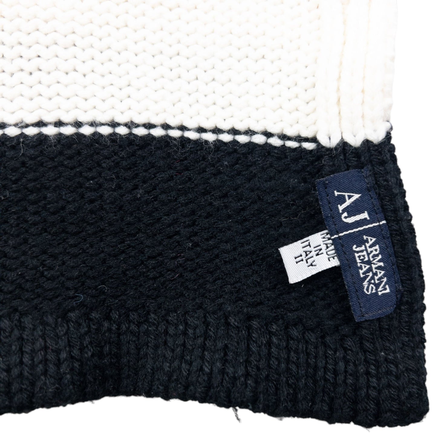 Vintage Armani Jeans Striped Knit Scarf