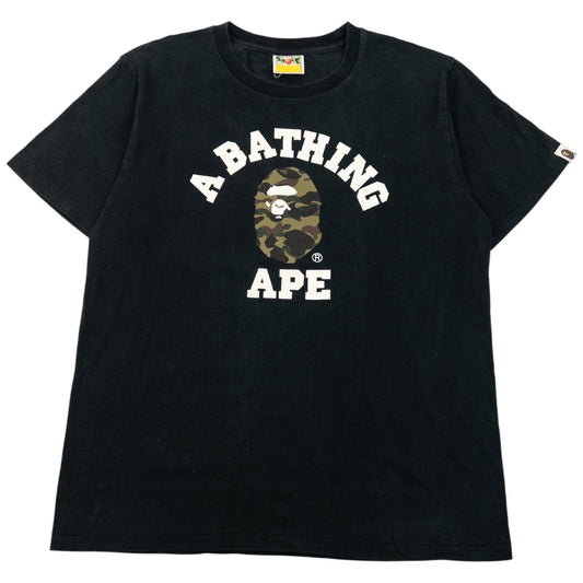 Vintage 2000s Bape Camo Logo Graphic T Shirt Size M | Medium, Black
