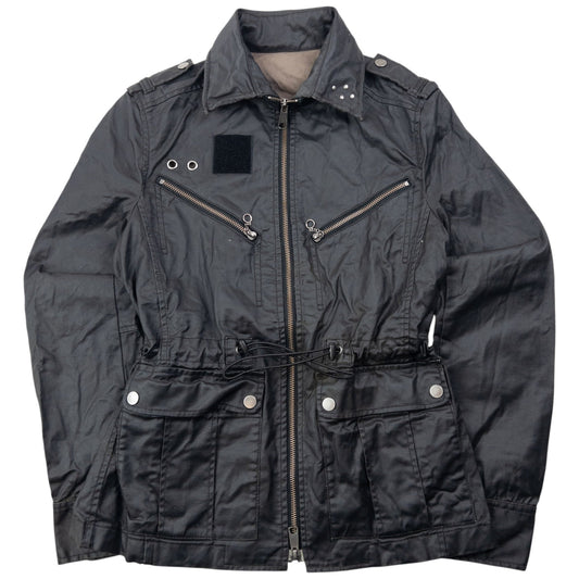 Vintage 2000s PPFM Zip Up Military Jacket Size S | Small, Black