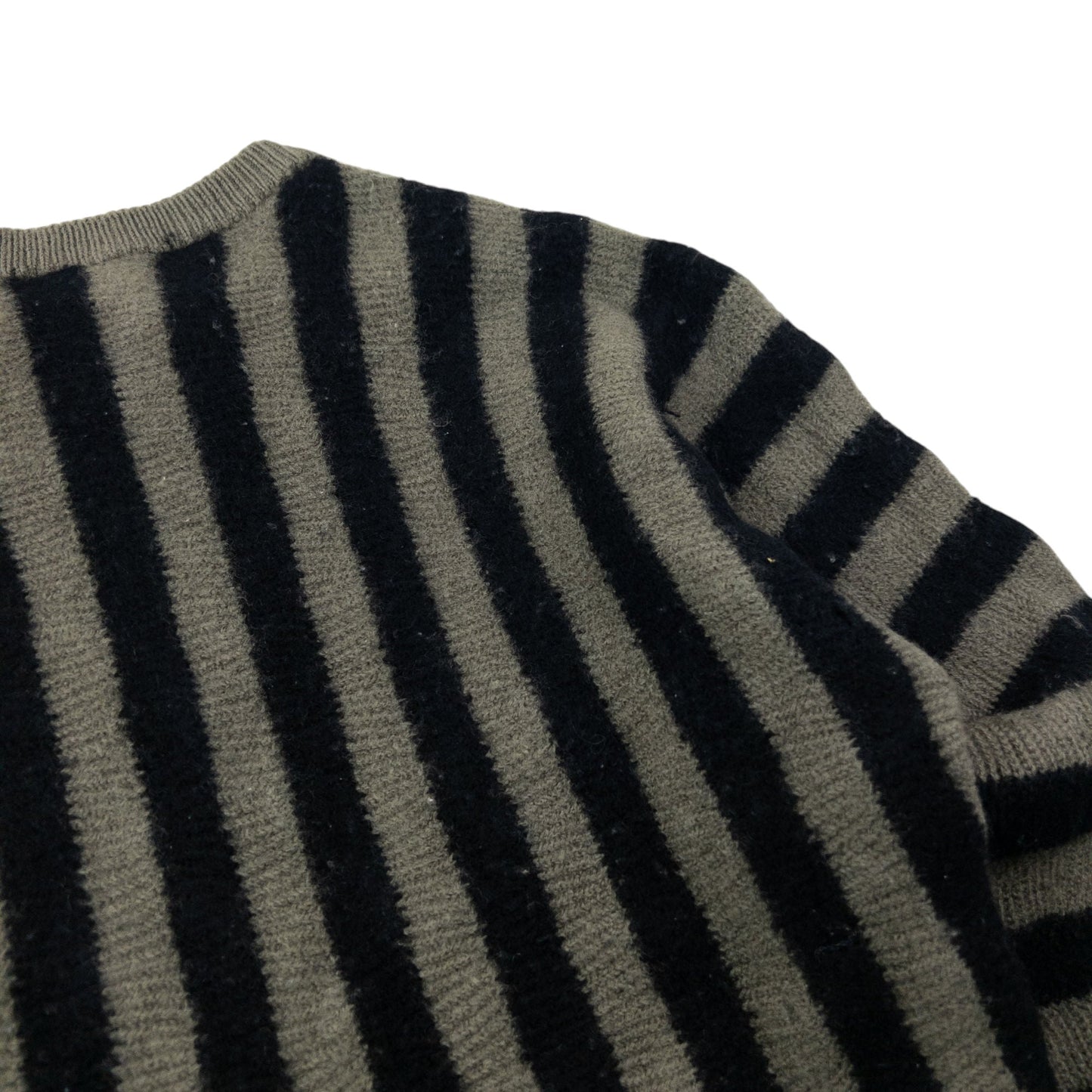 Vintage 80s Issey Miyake Striped Wool Jumper Womens Size S | Small, Black