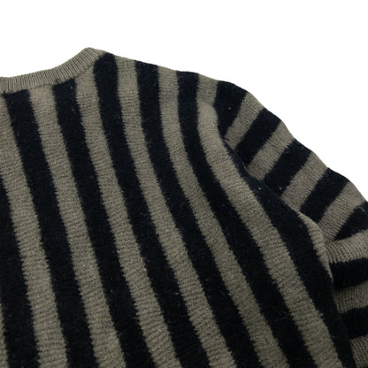 Vintage 80s Issey Miyake Striped Wool Jumper Womens Size S | Small, Black