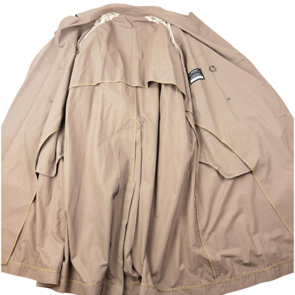 Vintage 2000s Yohji Yamamoto Central Japan Railway Belt Waist Trench Jacket Size L | Large, Beige