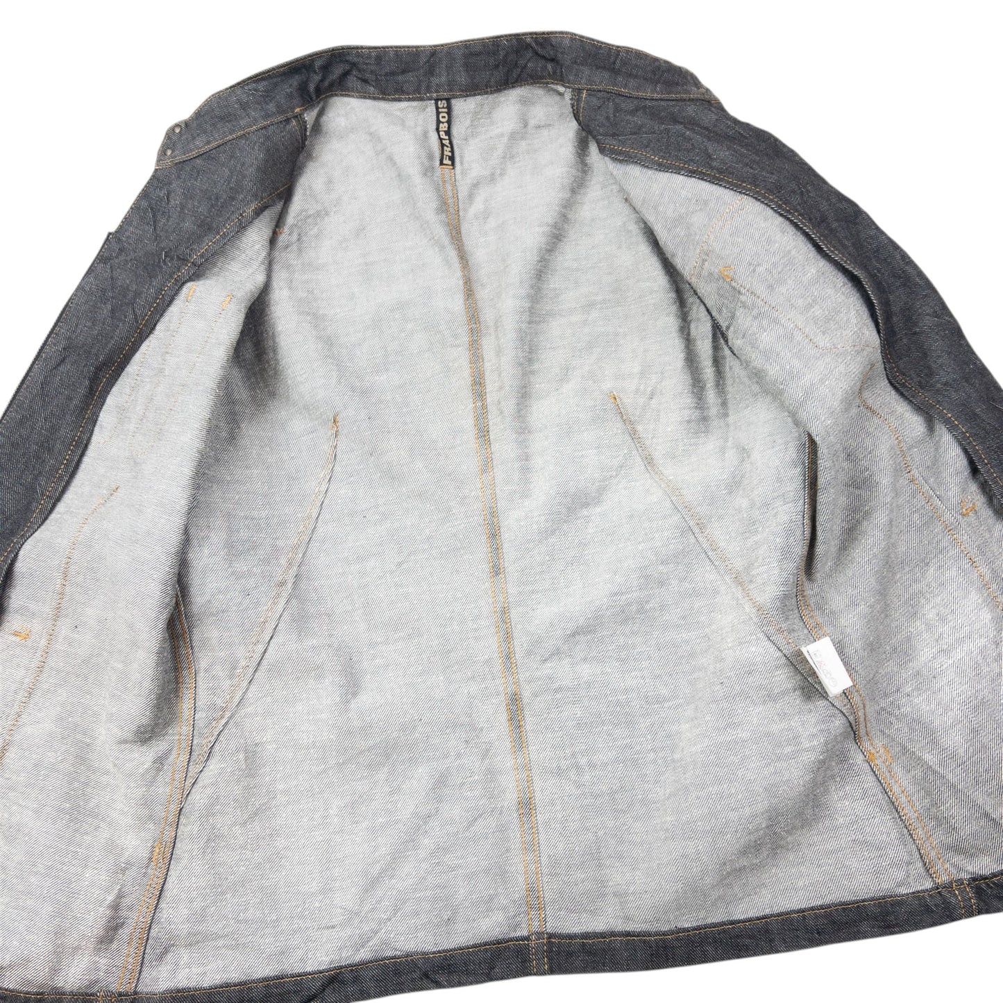 Vintage 90s Frapbois By Issey Miyake Zip Up Denim Jacket Size S | Small, Grey