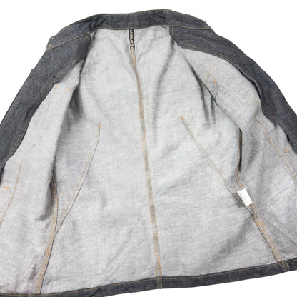 Vintage 90s Frapbois By Issey Miyake Zip Up Denim Jacket Size S | Small, Grey