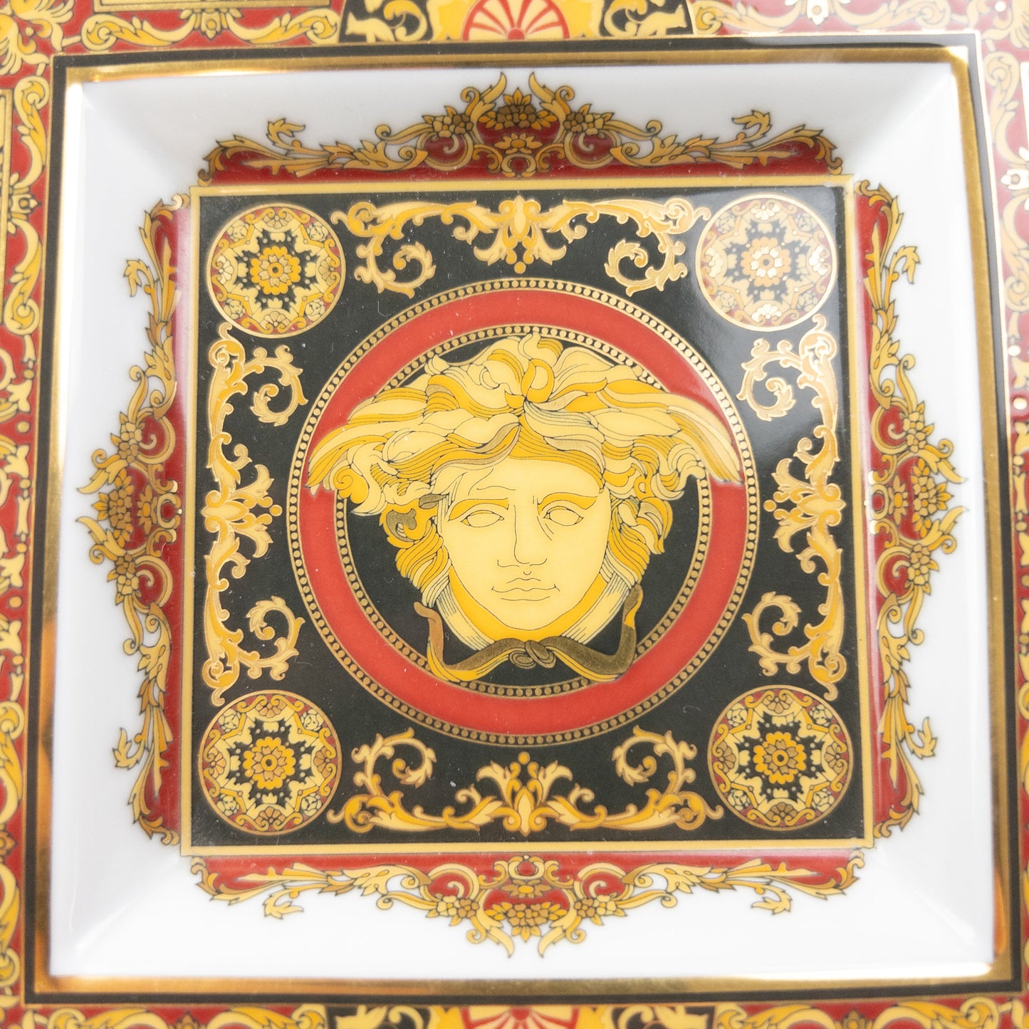 Vintage 2000s Versace Rosenthal Medusa Pattern Ash Tray | O/S, Rose